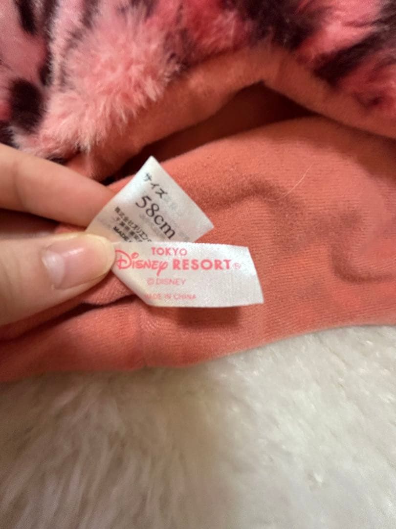 ディズニーファンキャップヒョウ柄ピンク　ヒョウ柄ネイルチップ付き