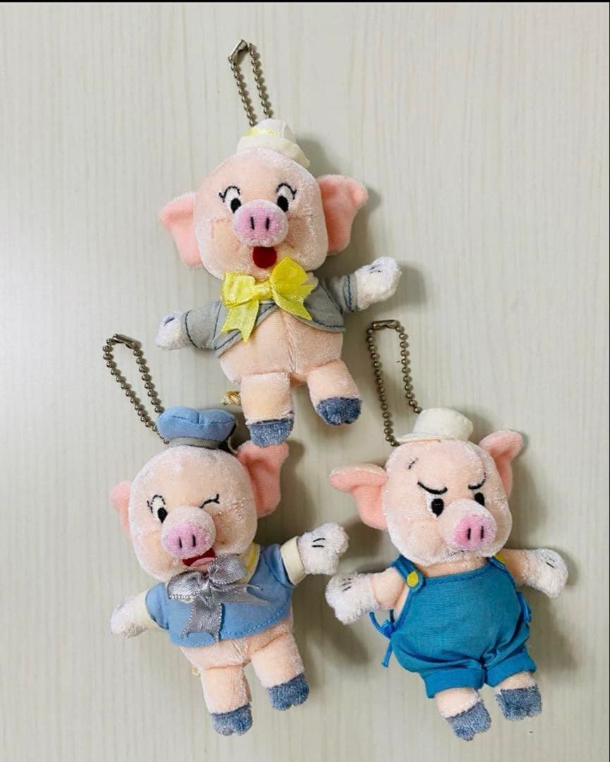 【希少】 Disney 三匹の子ぶた マスコット ぬいぐるみ ディズニー こぶた