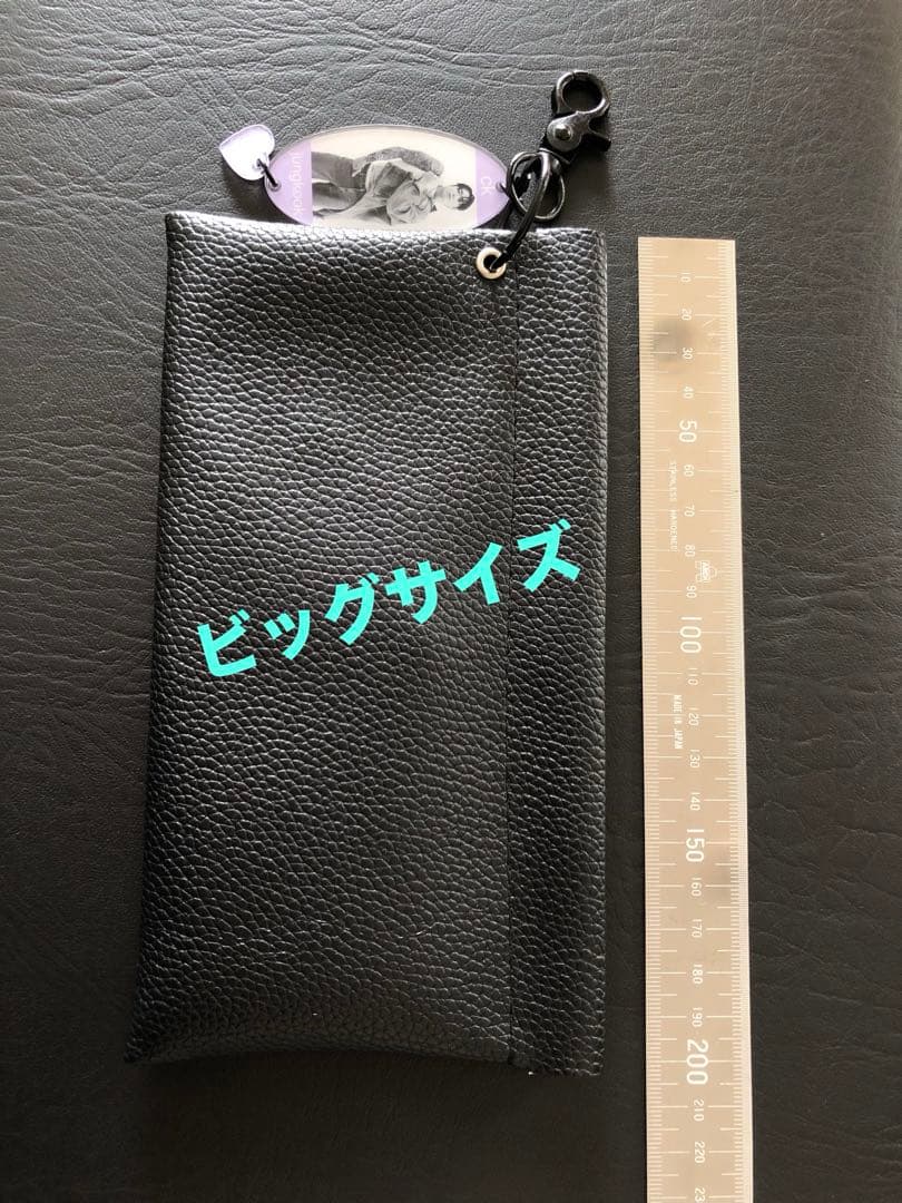 BTS ジョングク グク バネ口キーリングポーチ　ブラック　お札.通帳.化粧品も
