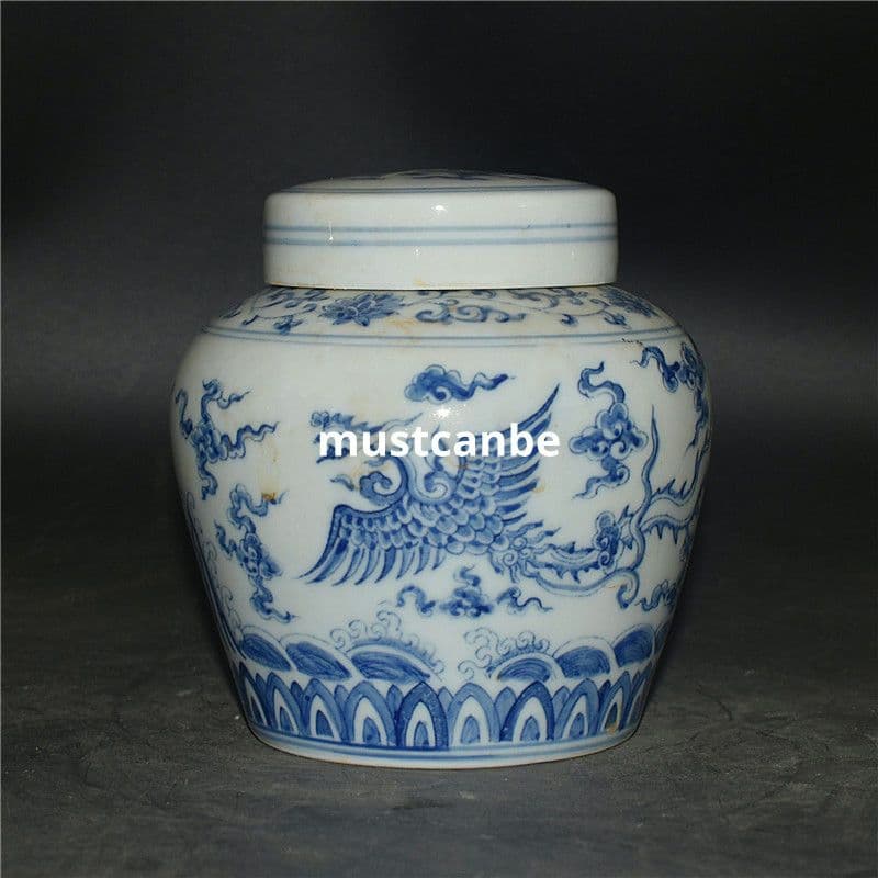 青花手画龍鳳薄胎天字壺 景徳鎮 陶磁器 装飾品 現代工芸品 美術品 置物
