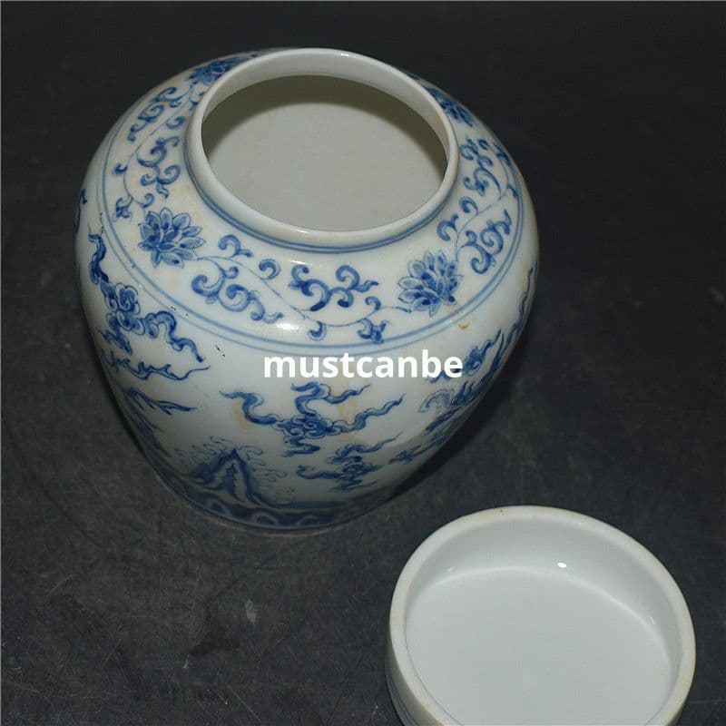 青花手画龍鳳薄胎天字壺 景徳鎮 陶磁器 装飾品 現代工芸品 美術品 置物