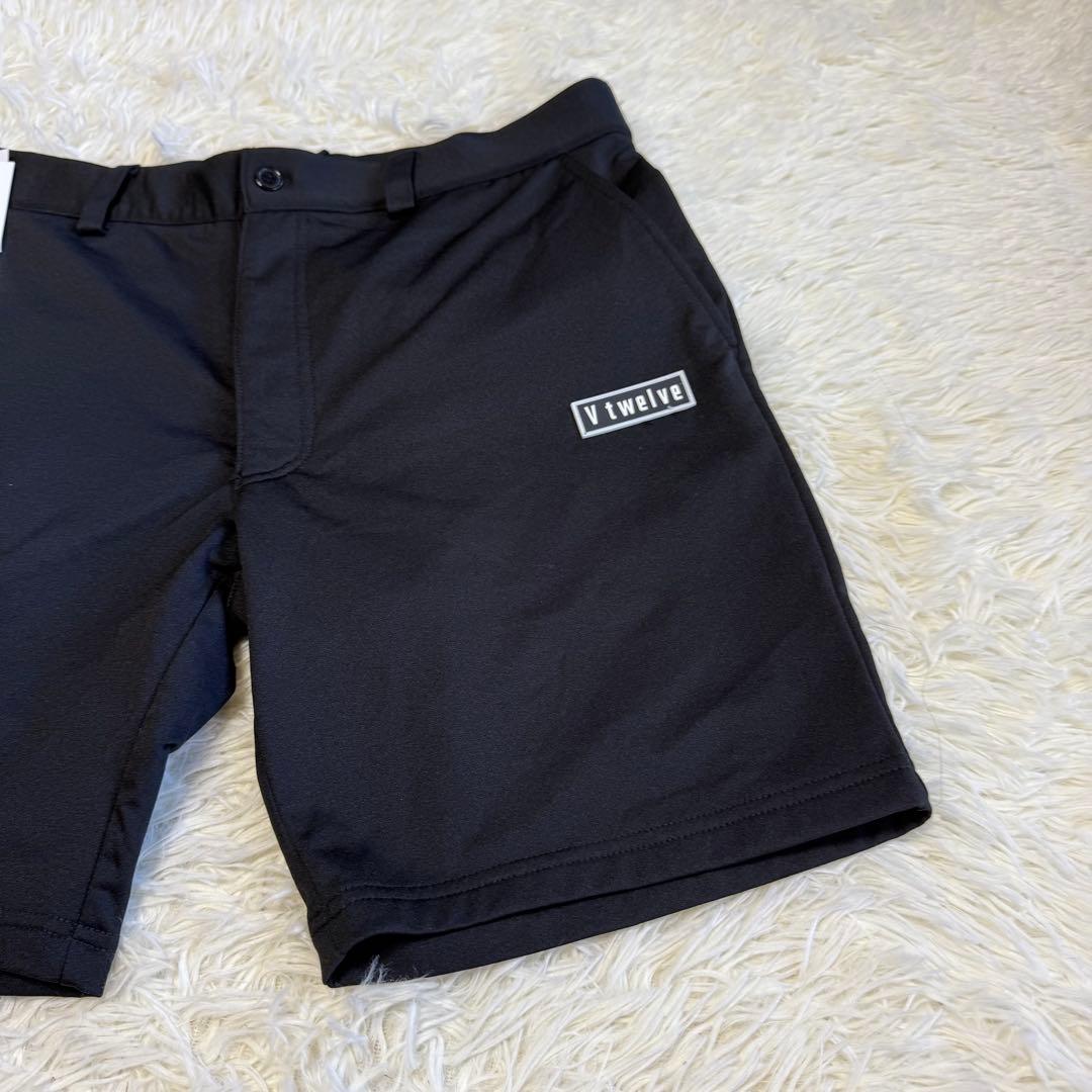 【V12】新品タグ付 ハーフパンツ ブラック ロゴ Lサイズ メンズ