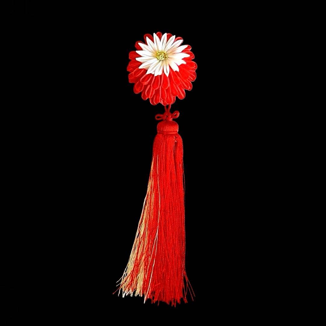 日本髪 髪飾り 七五三 (紅白) ３～５歳