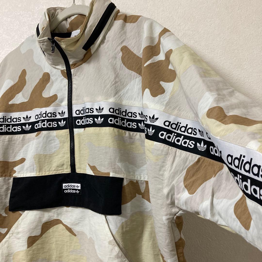 美品adidas トップスR.Y.V.ジャケット ベージュ黒カモフラージュ柄XL