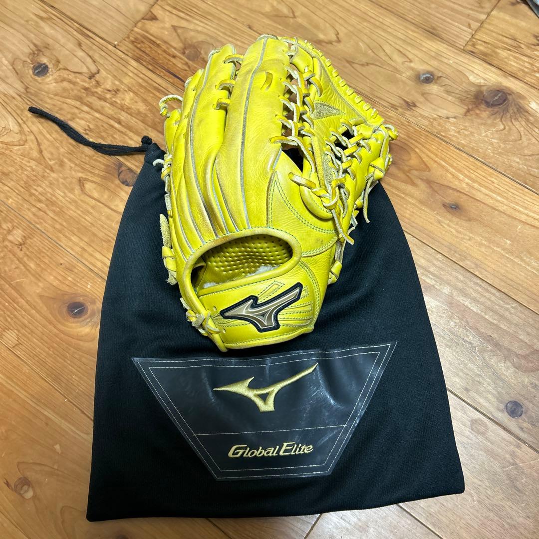 Mizuno Global Elite 軟式グローブ イエロー