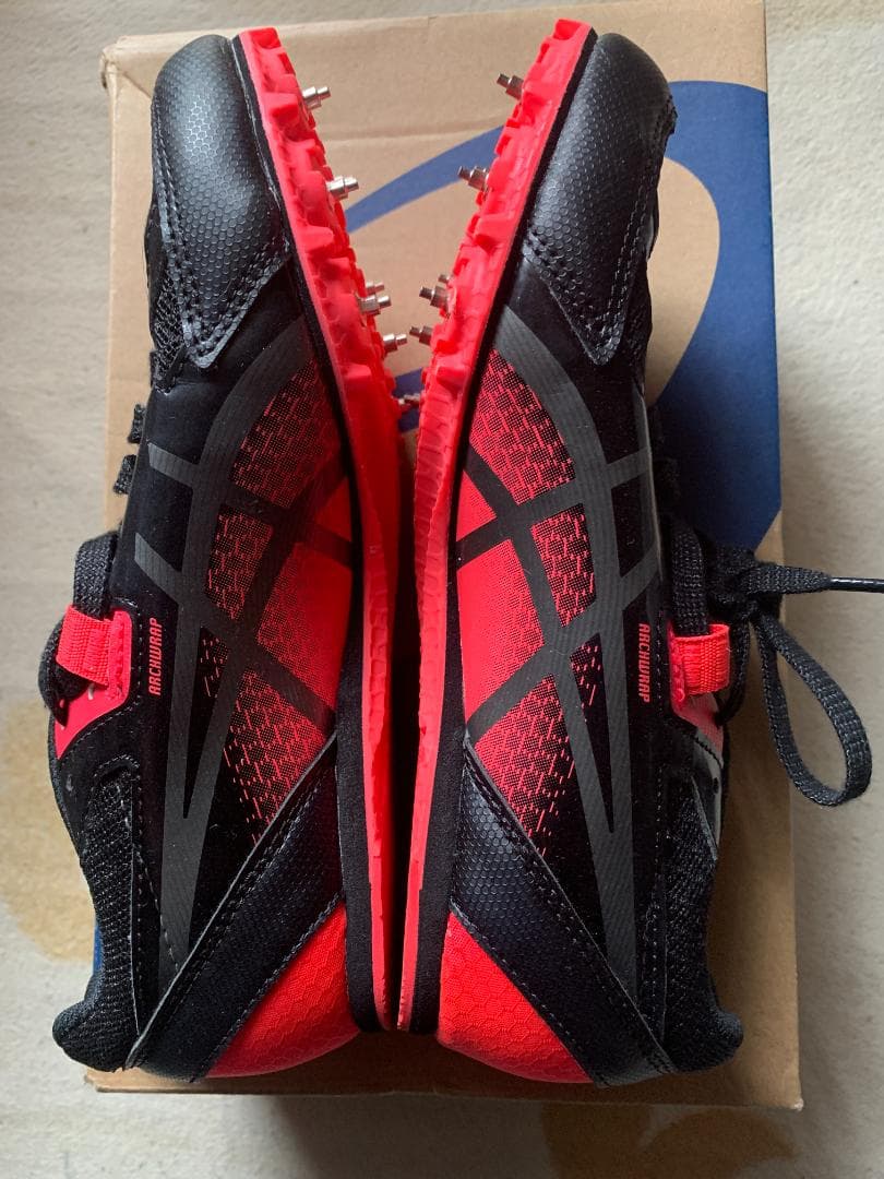 ASICS スパイクシューズ 黒/赤 EFFORT13