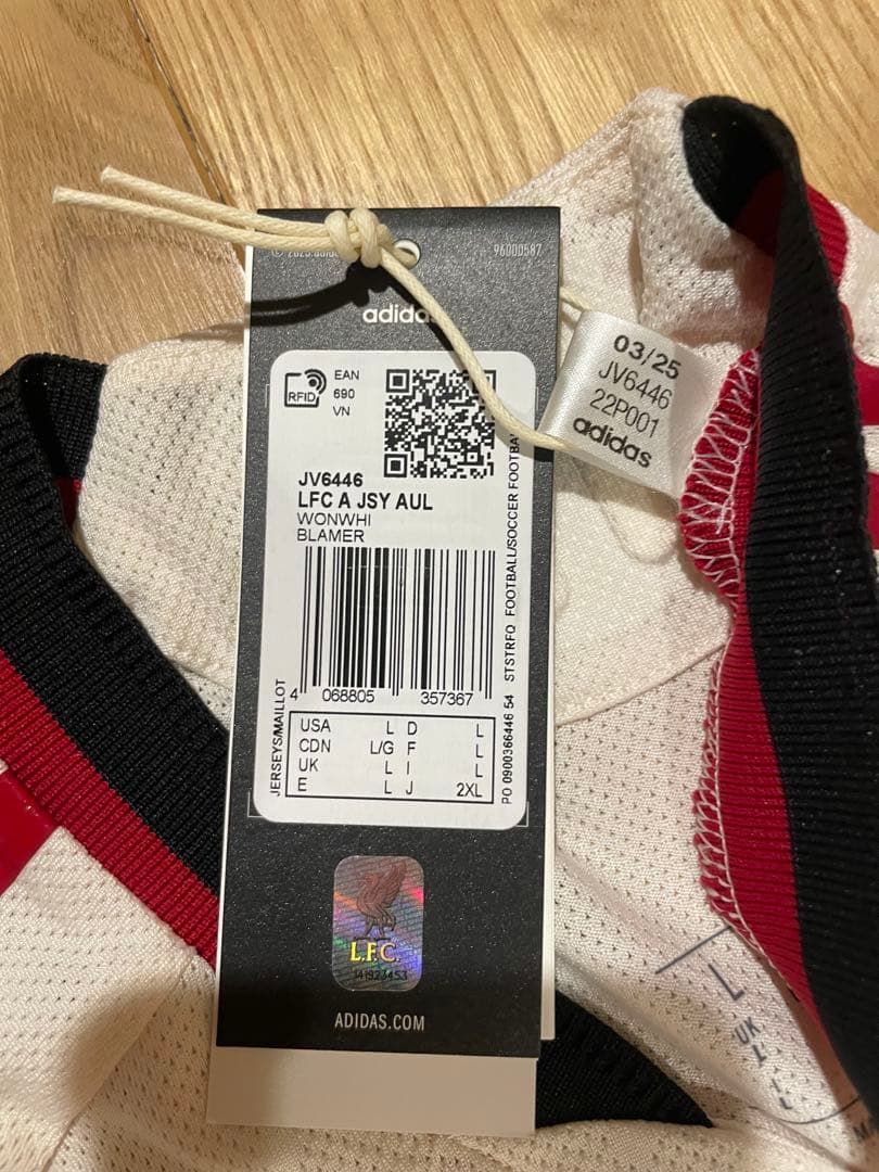 リヴァプール アウェイ長袖オーセンティックEU仕様　正規品