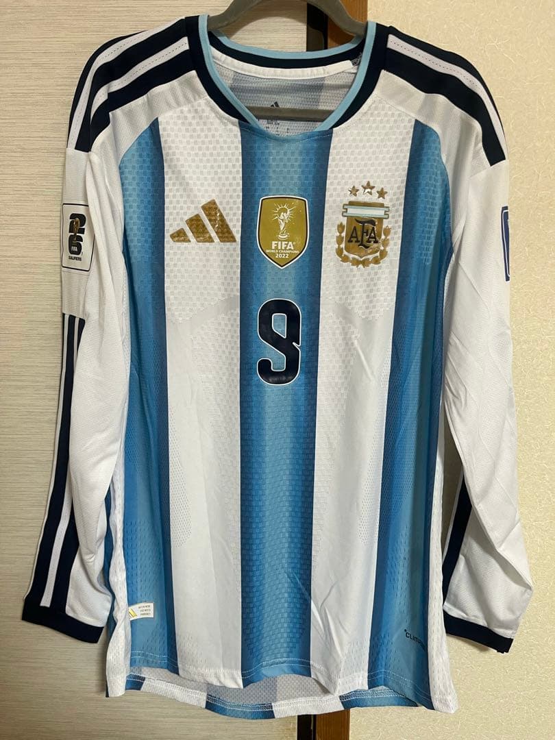 【新品未使用】アルバレス　アルゼンチン代表　選手仕様2026ホーム長袖フルパッチ