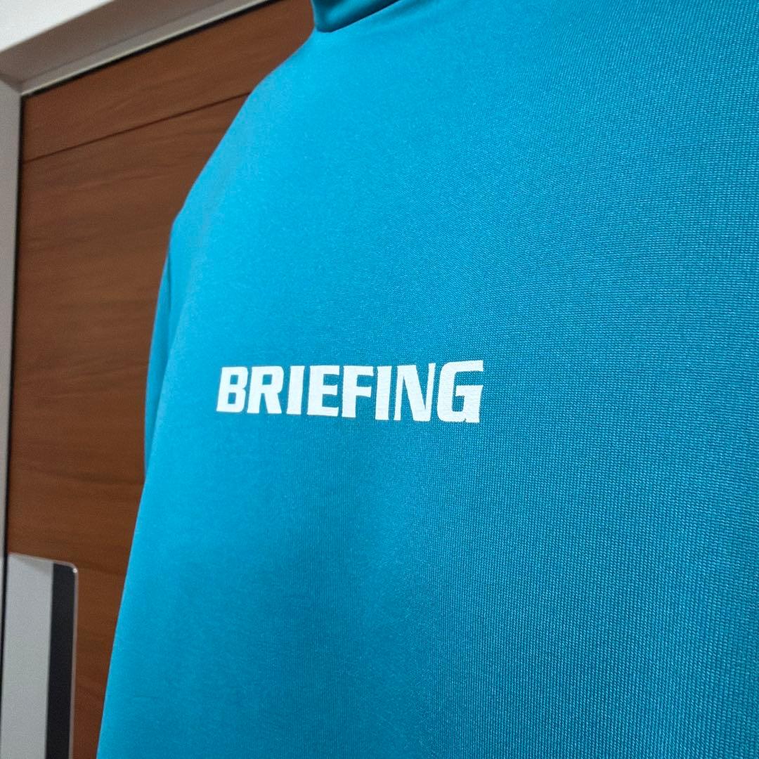 BRIEFING モックネック 長袖インナー ターコイズ　L