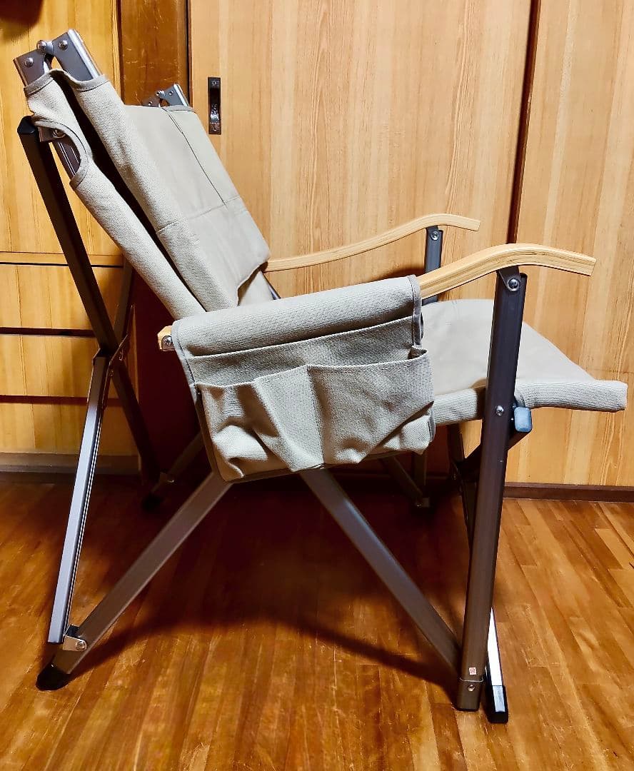 美品【アウトドアチェア】ICECO ハイバックチェア ベージュ　キャンプ