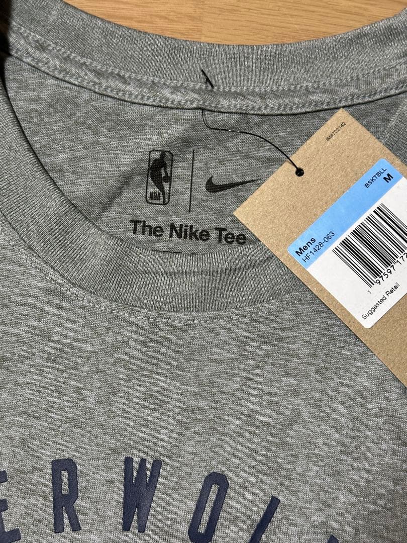 ウルブズ NBA 25シーズン選手支給品プラクティスTシャツMサイズ灰色