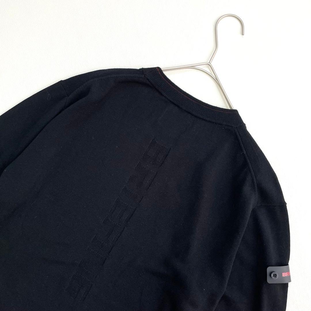 6456【美品】ブリーフィング　クルーネックニット　シルクカシミヤ　バックロゴ