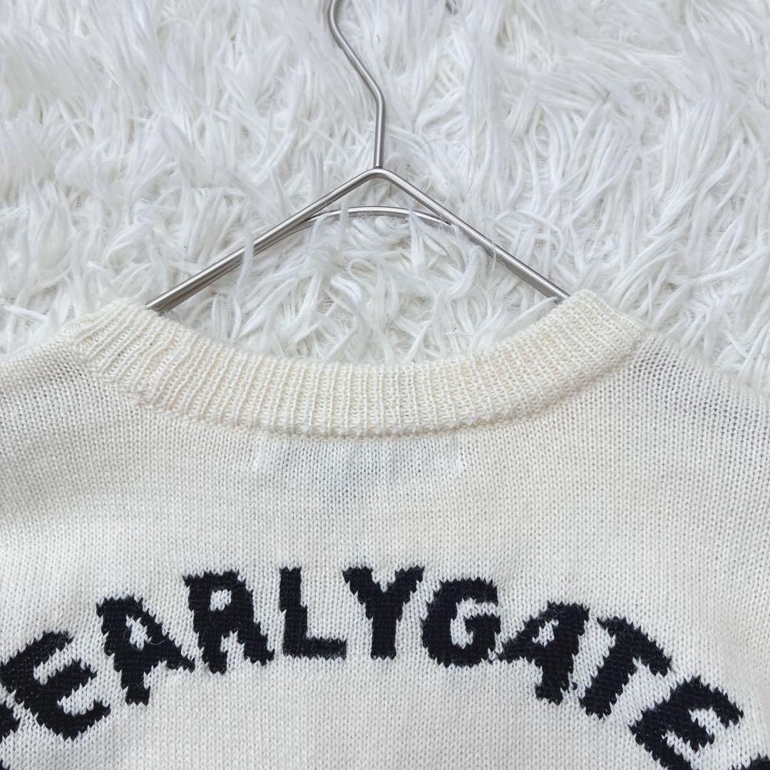 パーリーゲイツ ゴルフ ニャロメバックプリントニット ウールセーター ロゴ刺繍