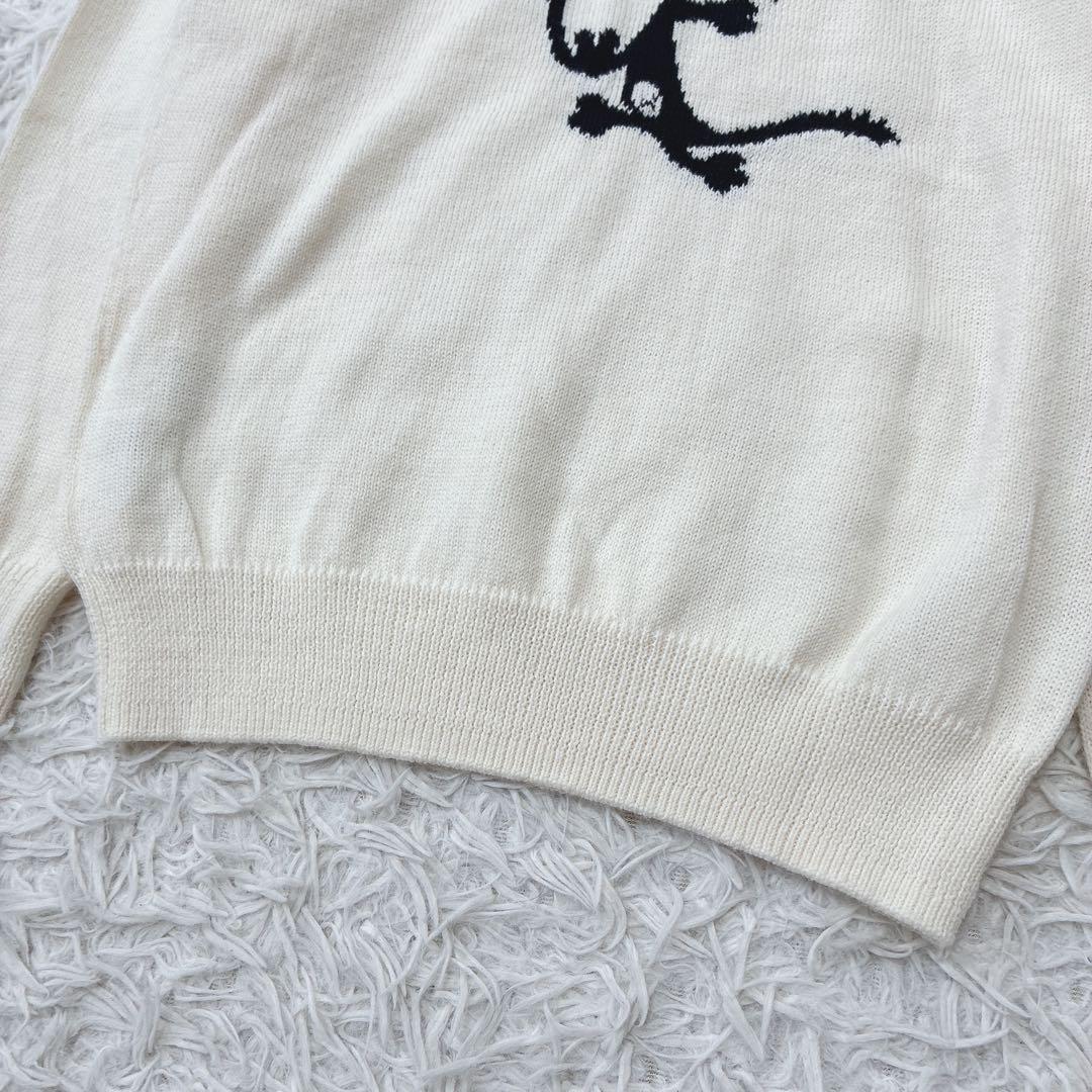 パーリーゲイツ ゴルフ ニャロメバックプリントニット ウールセーター ロゴ刺繍