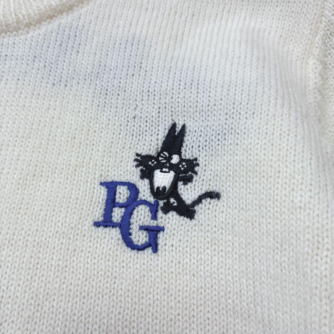 パーリーゲイツ ゴルフ ニャロメバックプリントニット ウールセーター ロゴ刺繍