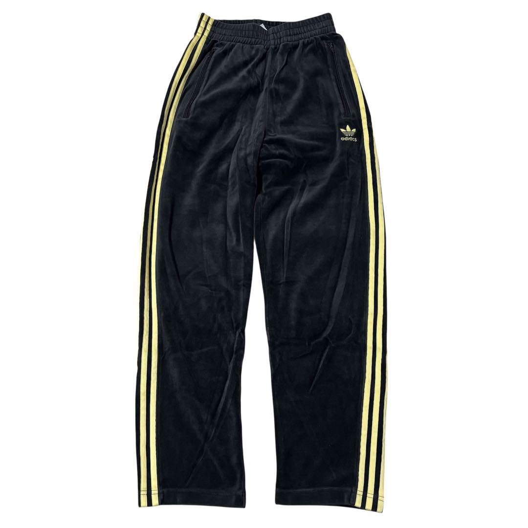 【希少ベロアSST】アディダス オリジナルス セットアップ 黒×黄 Sサイズ