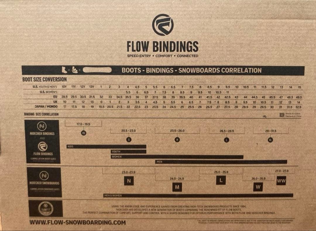 FLOW FENIX FUSION Lサイズ ビンディング バインディング
