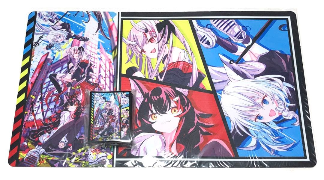 ホロライブ 百鬼あやめ 白上フブキ 大神ミオ スリーブ プレイマット セット v