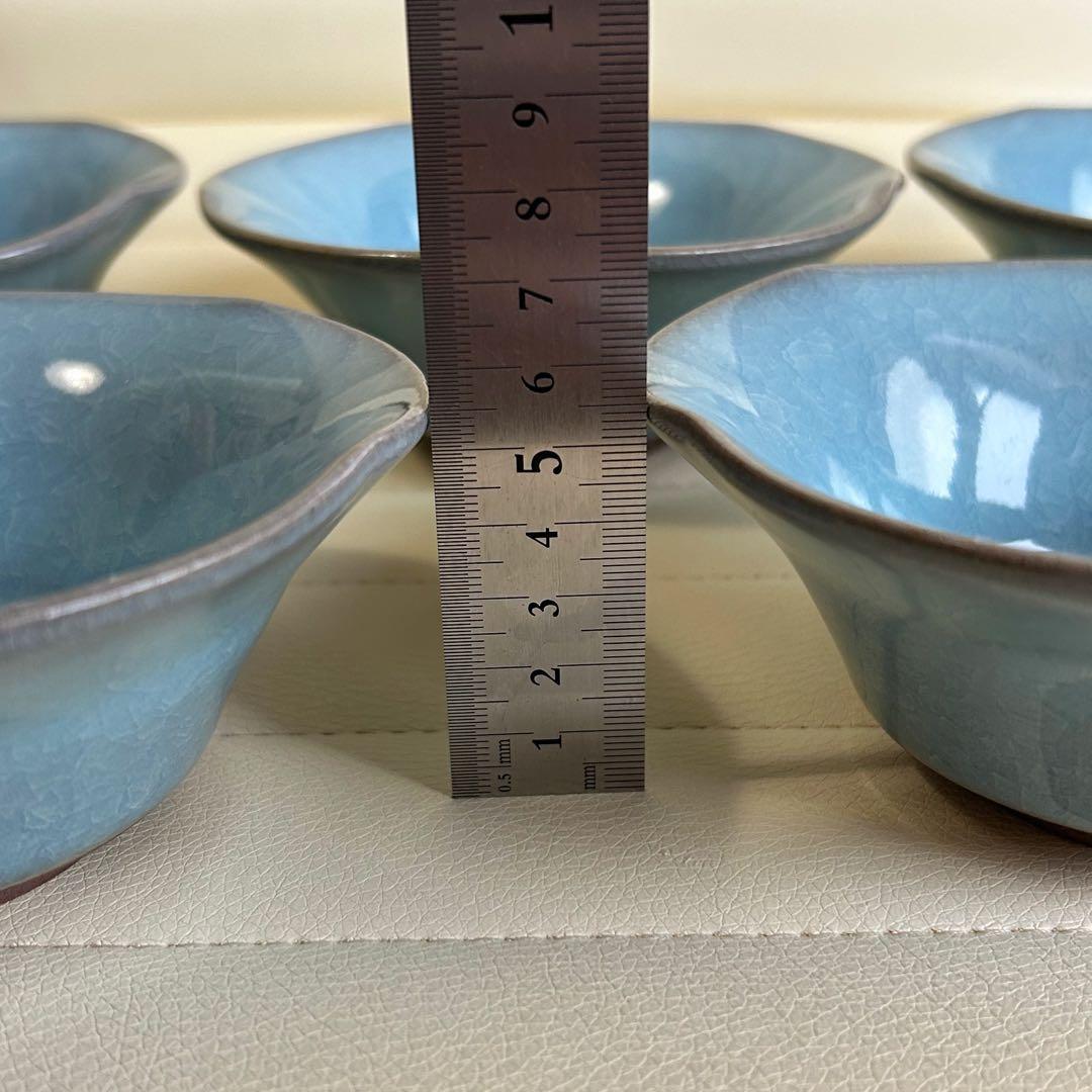 たち吉　橘吉　青彩　小鉢揃　５枚セット　中鉢　九重青磁　和食器　土物　貫入陶器
