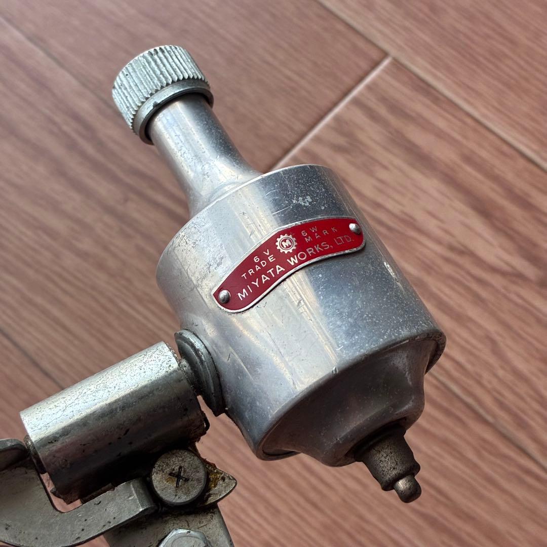昭和レトロ【ミヤタ純正】MIYATA 砲弾型ライト 実用自転車 ダイナモ　宮田