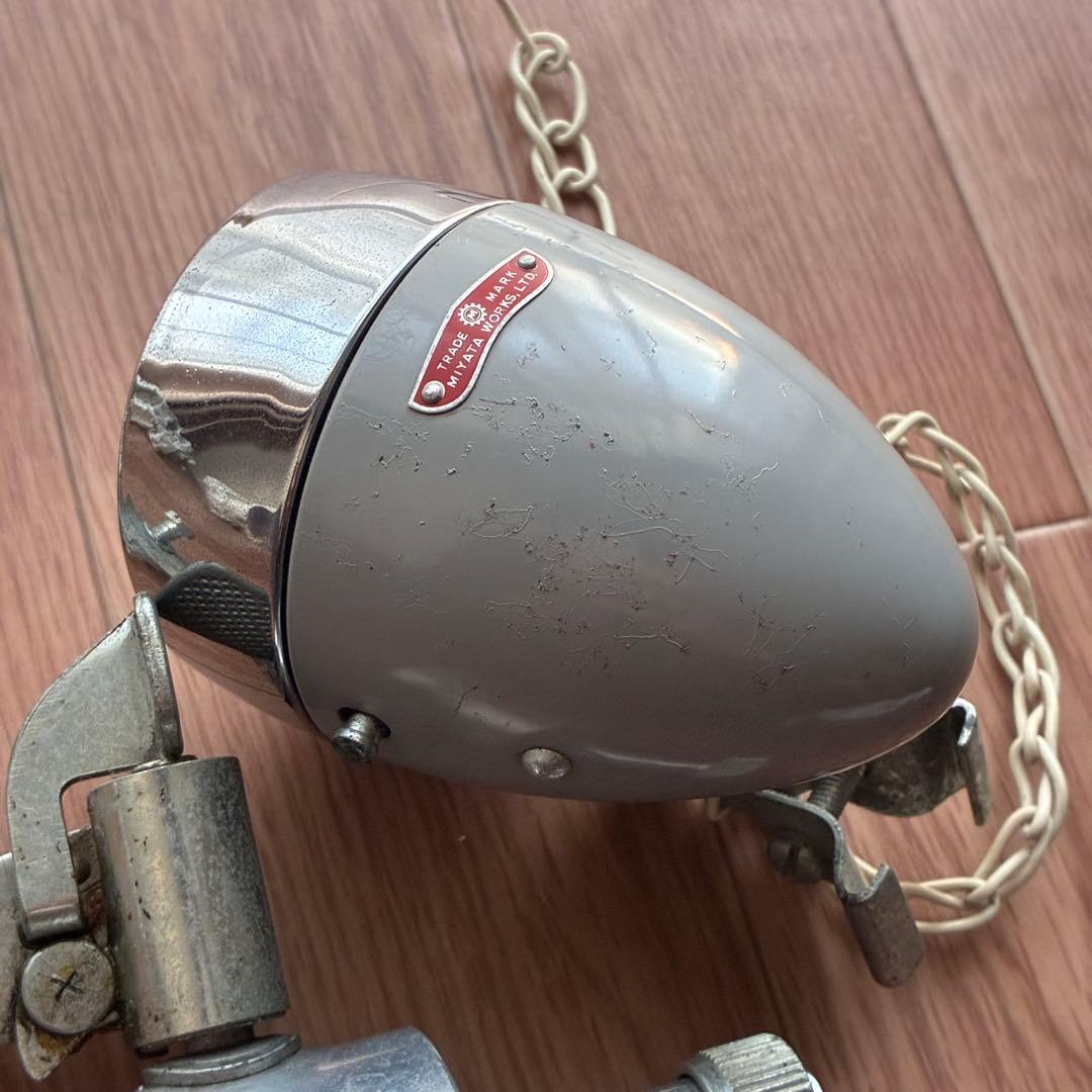 昭和レトロ【ミヤタ純正】MIYATA 砲弾型ライト 実用自転車 ダイナモ　宮田