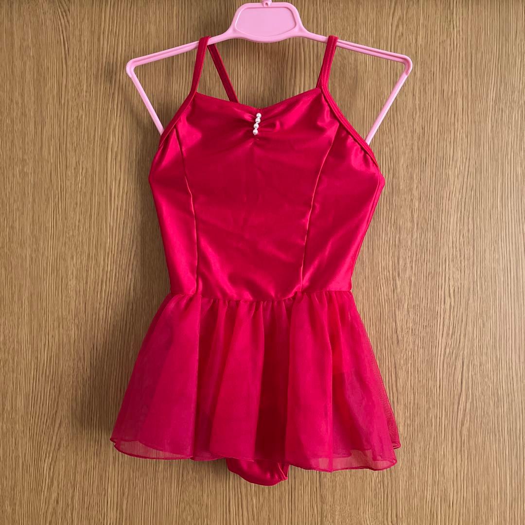チャコット　バレエ　レオタード　かわいい　130 ピンク　パール　チュール
