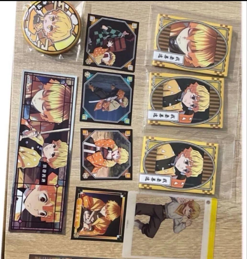 我妻善逸 鬼滅の刃 缶バッジ シール カード ステッカー まとめ売り