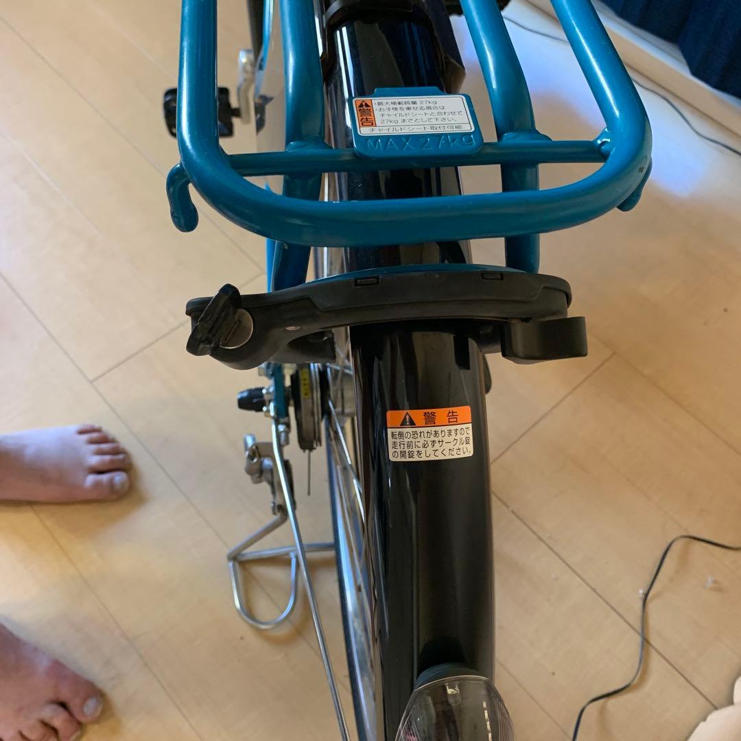 青色 電動アシスト自転車 シティタイプ