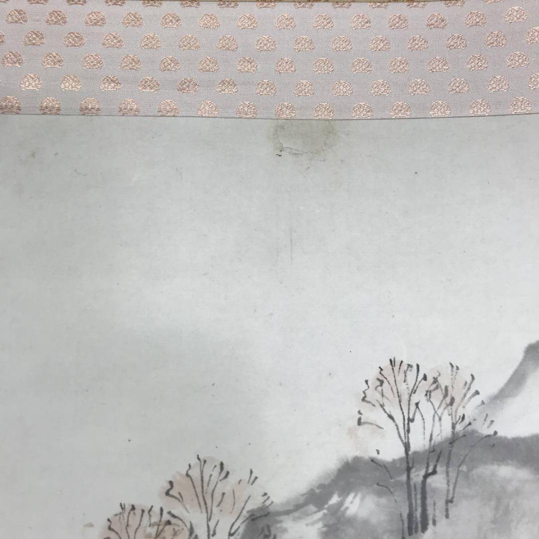 【真作】清水有聲/秋山帰樵図/秋景山水図/山水図/掛軸☆宝船☆AB-502