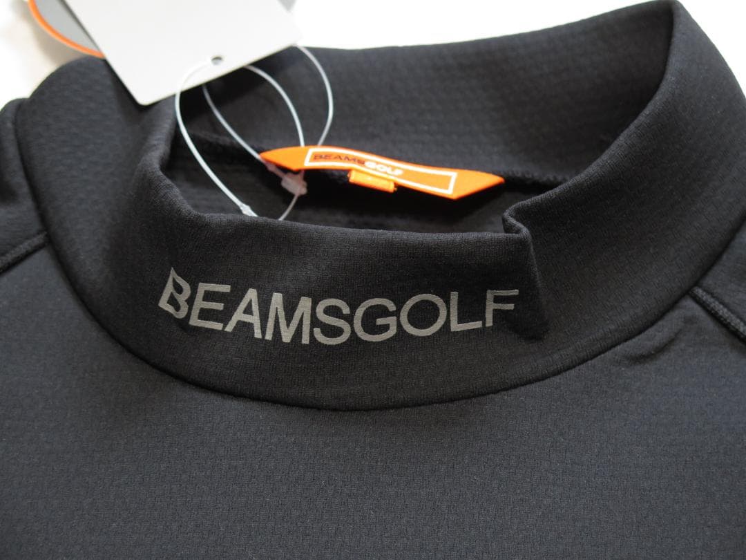 BEAMS GOLF ビームスゴルフラグランスリーブ パイピングポロシャツ黒Ⓛ