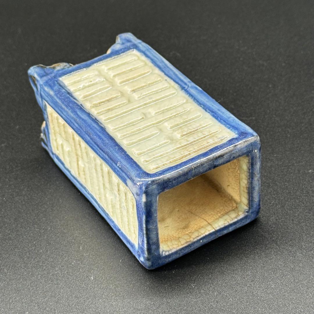 李朝 伊万里 染付 角花入 時代物
