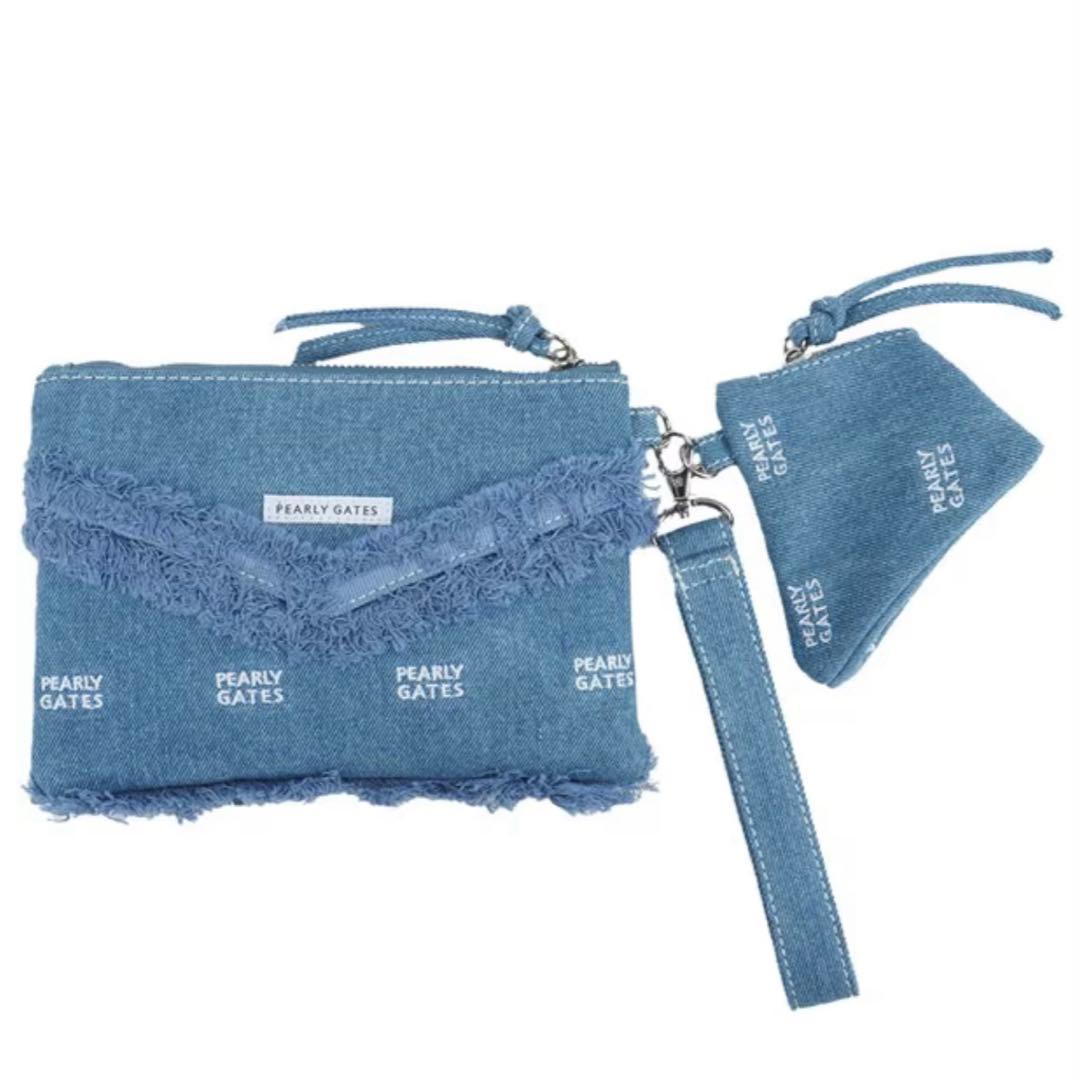 新品 PEARLY GATES ライトカラー デニム マルチポーチ