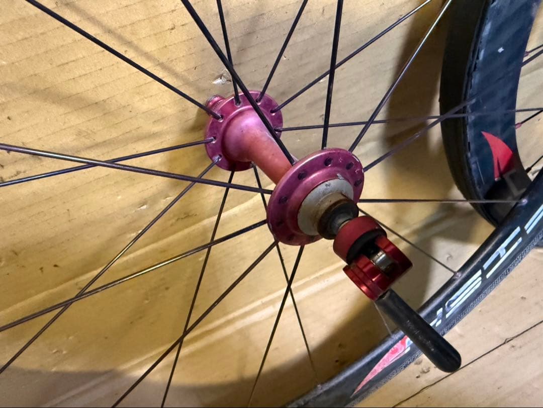 ロードバイク　カーボンチューブラーホイール　前後セット