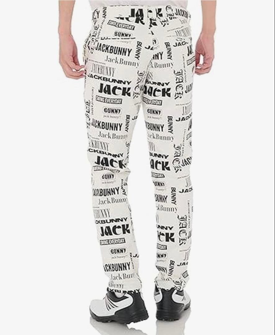 新品【Jack Bunny】ロングパンツ ジャージツイル・マルチロゴ柄