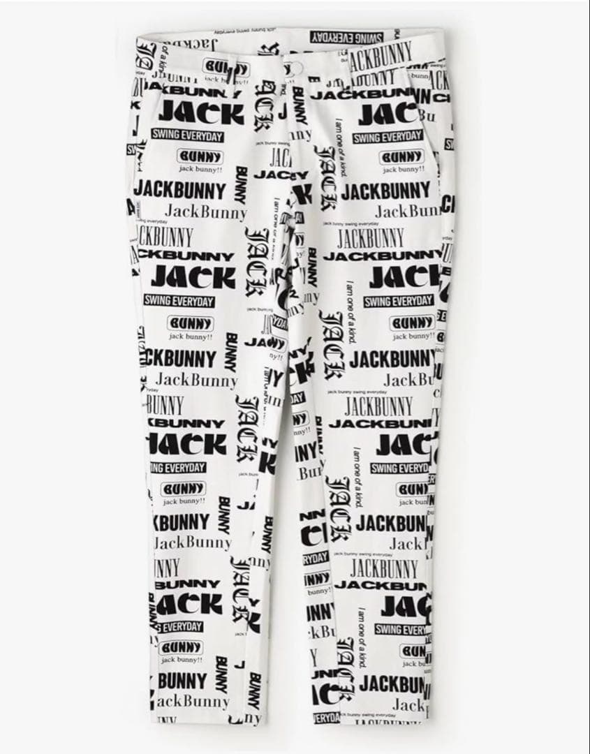 新品【Jack Bunny】ロングパンツ ジャージツイル・マルチロゴ柄