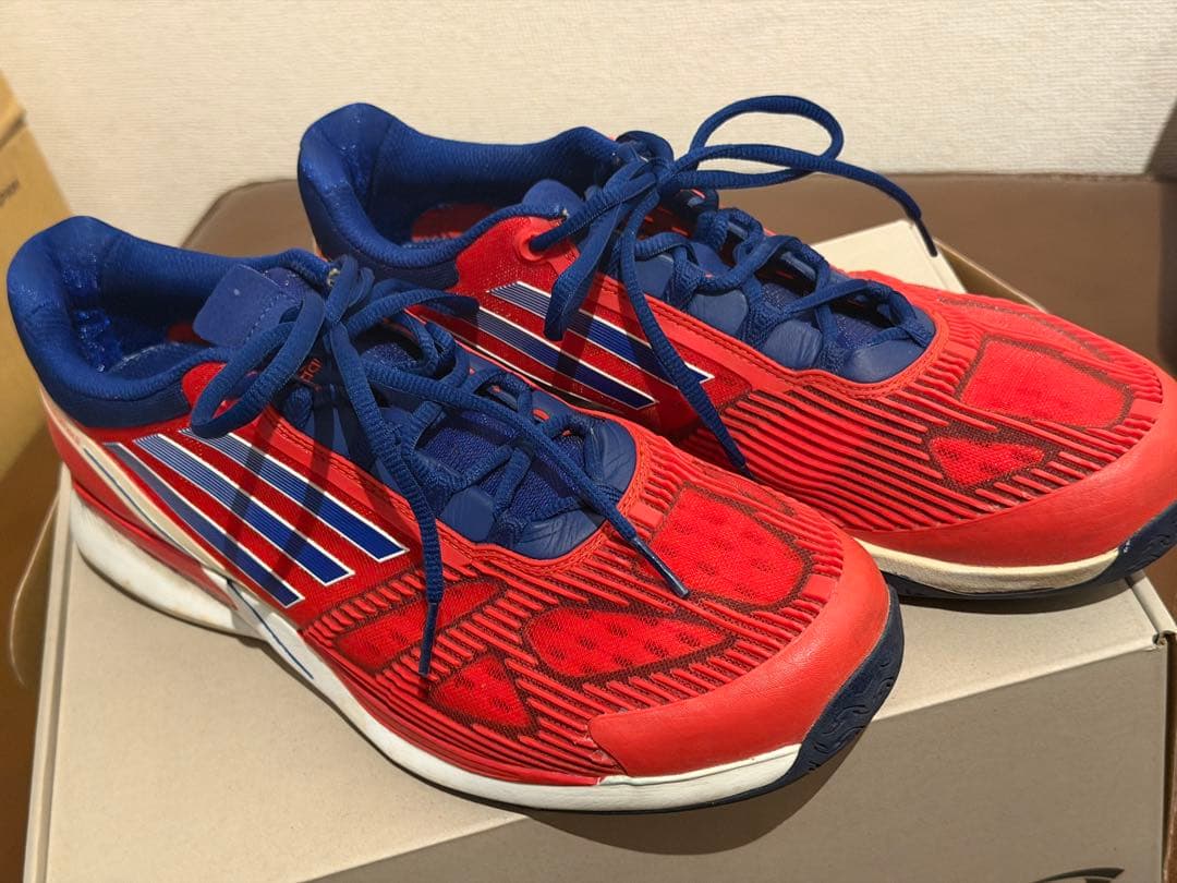 美品adidas adizero featherII アディダス テニスシューズ