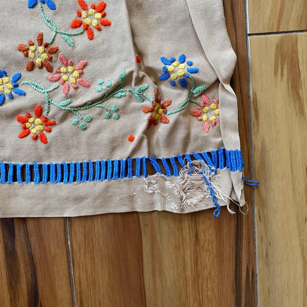 アンティーク ビンテージ 70s フランス エプロン　ワンピース