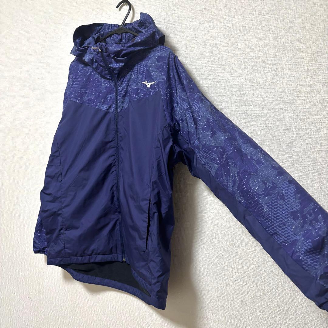 ミズノ ウインドブレーカー上下セットアップ ジャケット パンツ レディースL 紺