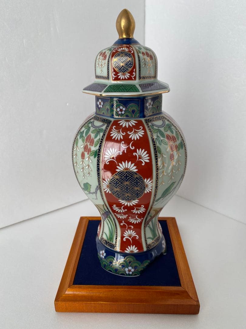新品同様◆未峰窯 古伊万里 色絵金彩 金襴手様式 沈降壺 將軍壺 沈香壺