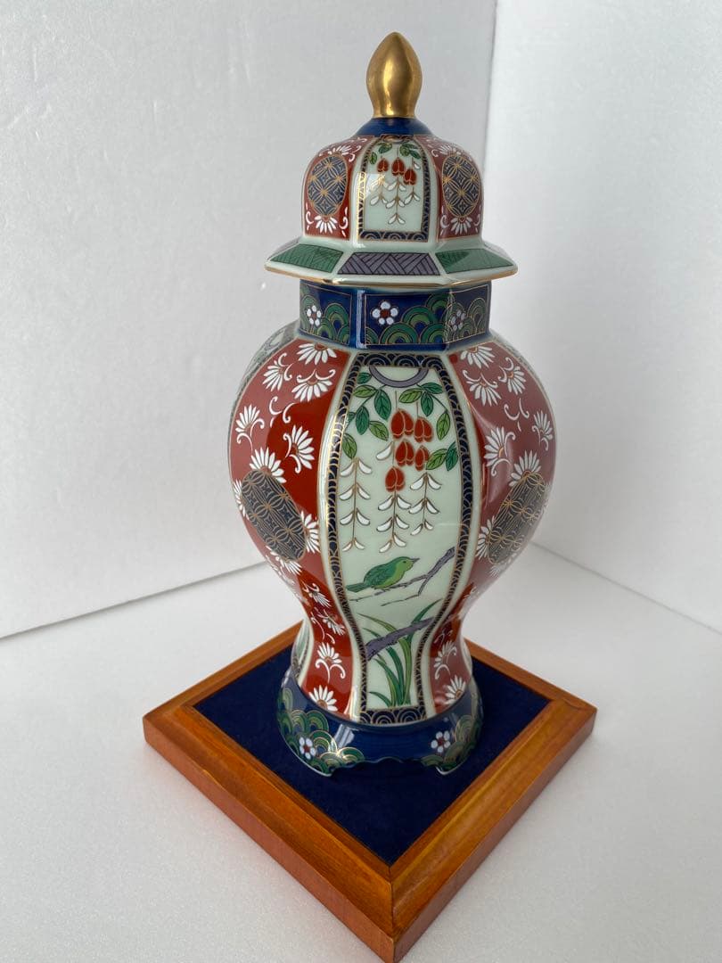 新品同様◆未峰窯 古伊万里 色絵金彩 金襴手様式 沈降壺 將軍壺 沈香壺
