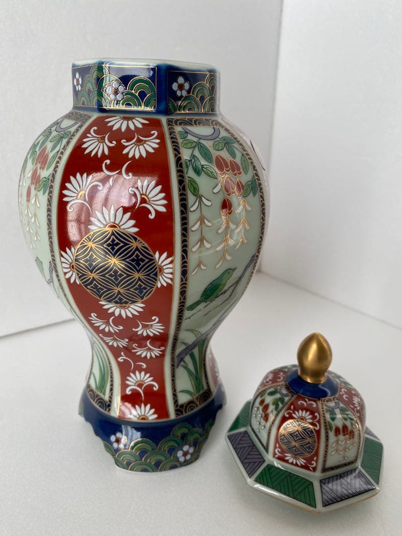 新品同様◆未峰窯 古伊万里 色絵金彩 金襴手様式 沈降壺 將軍壺 沈香壺