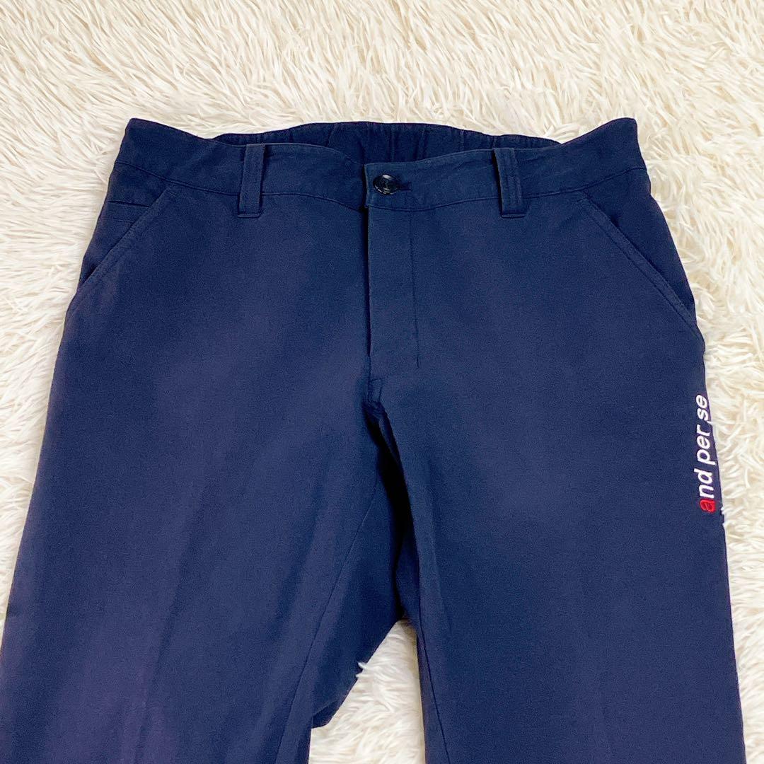 ✨美品✨アンパスィ　ゴルフウェア　メンズ　パンツ　ネイビー　L ストレッチ