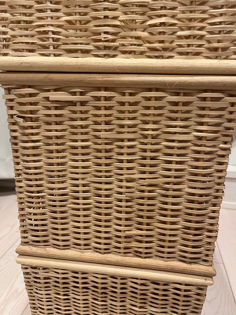 無印良品　重なるブリ材バスケット ３個セット