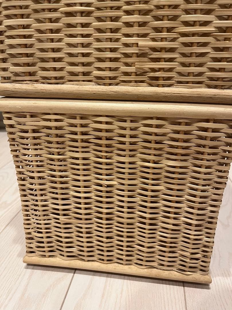 無印良品　重なるブリ材バスケット ３個セット