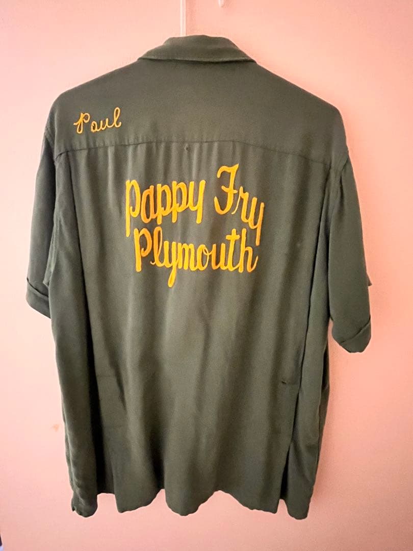 Pappy Fry Plymouth Paul 刺繍 ボウリングシャツ レーヨン
