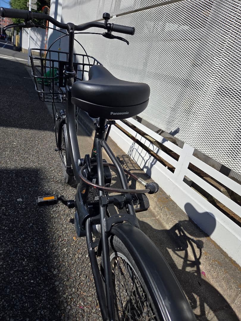 パナソニック 電動アシスト自転車 ブラック 前カゴ付き BE-ELSW013