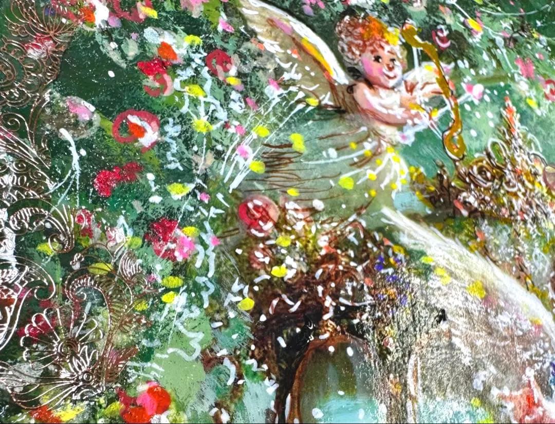 ま*ゆ様 絵画原画　《Spiritual Cupids》　キラキラ溢れるバレンタ