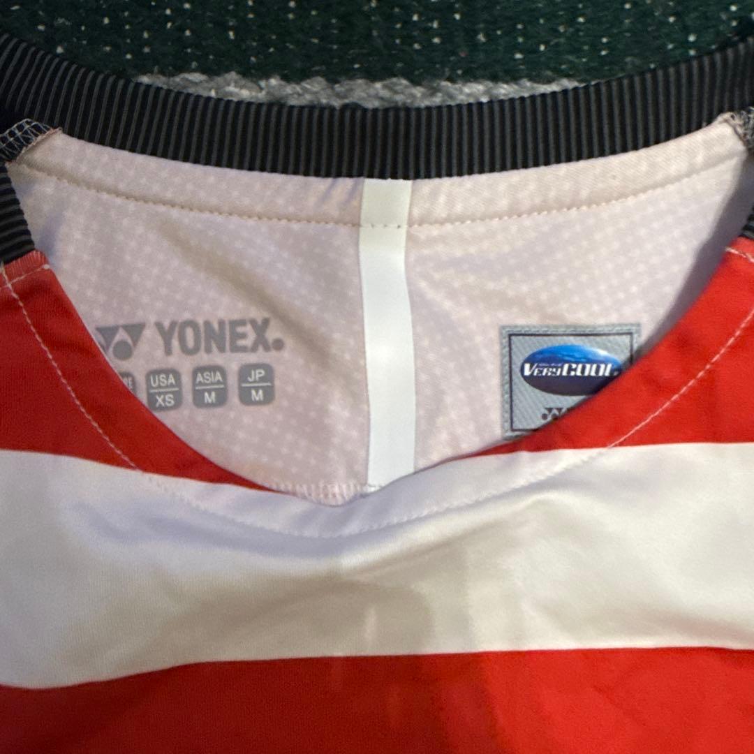⭐️レア　YONEX バドミントンシャツ JP M 赤/白/黒