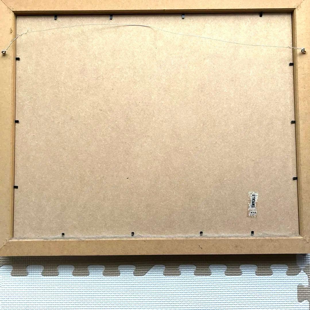 モンサンミシェル　 水彩画作家　B. Stelling 金色フレーム