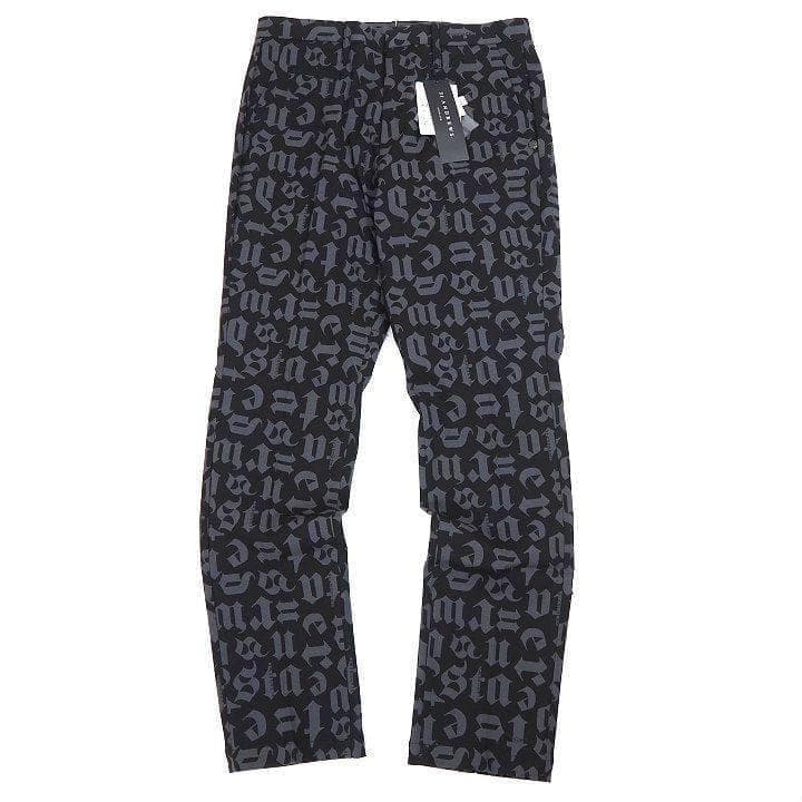 新品 セントアンドリュース イングリッシュ総柄 ストレッチ パンツ 黒 M